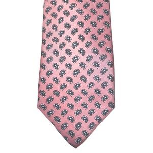 Nate Friedman Mens Silk Necktie Pink Blue Paisley Handmade Formal Business Tie